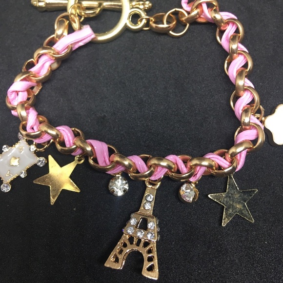 Paris Eiffel Tower Leather Charm Bracelet - Picture 6 of 12